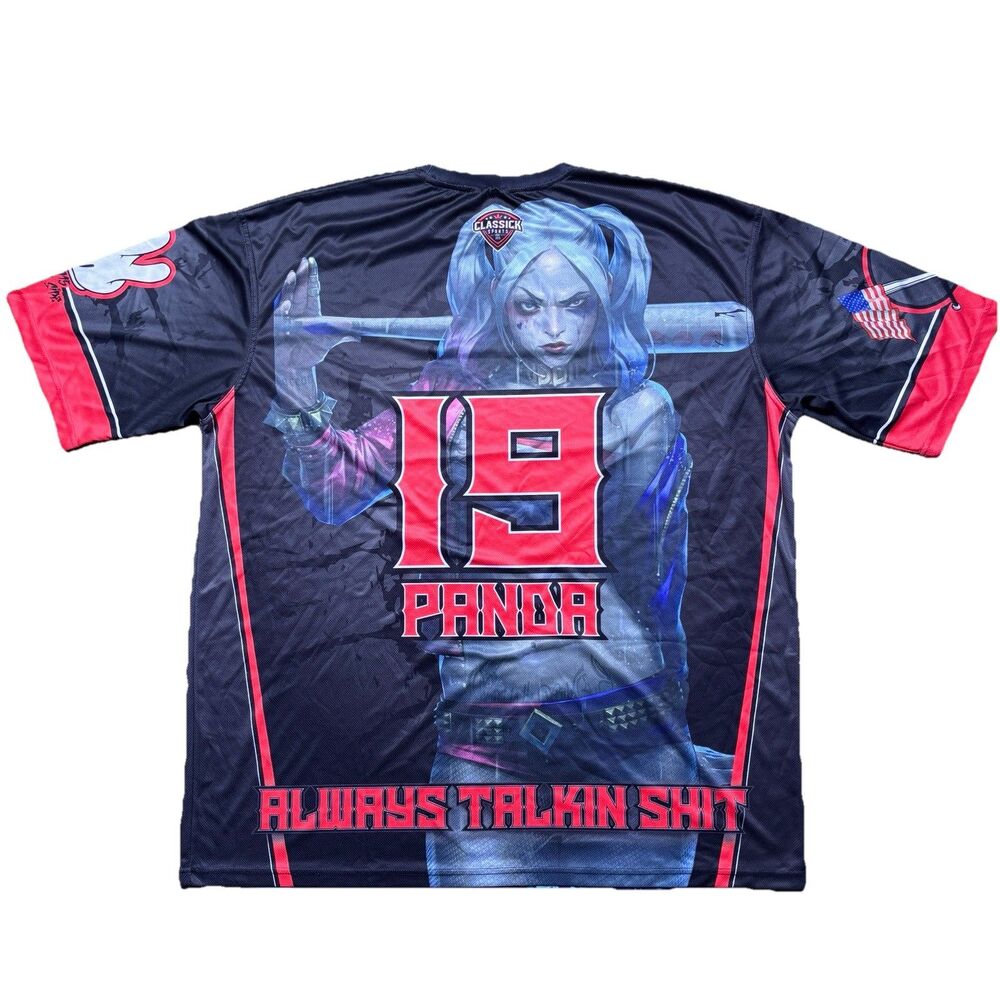 Joker Harley Quinn Custom Jersey Mens 5XL Black Red Athletic Shirt #19